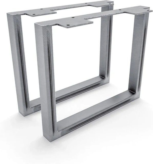 HEVVA Möbelfüße GRAZ 2er Set aus Rohstahl in Silber Matt, Höhe: 25 cm, Tiefe: 30 cm - Bild 1