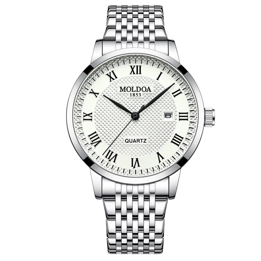 Mairuige Armbanduhr Edelstahl, Quarz, Silber, Herren - Bild 4