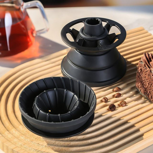 Havmore faltbarer Kaffeefilter aus Silikon in Schwarz, runder Kaffeetropfer und Tassenfilter für deine Küche - Bild 1