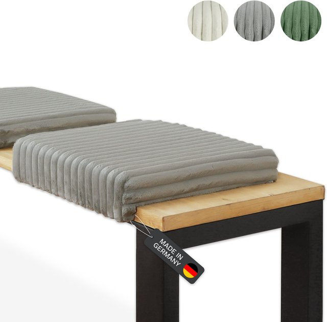 Lycce Klemmkissen Sitzkissen DELUXE mit 1 Leiste aus breitem Cordstoff in Grau - Bild 1