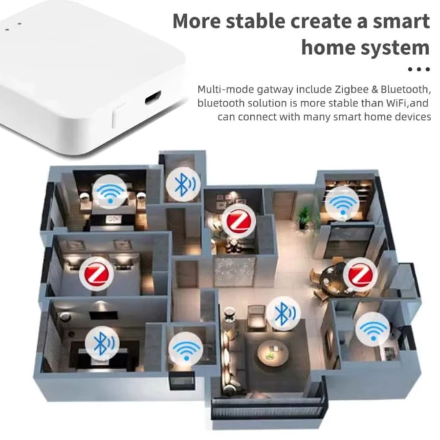Tuya Zigbee 3.0 Gateway Hub Smart Home Wireless Bridge in Weiß zur Steuerung über die Smart Life App, kompatibel mit Alexa und Google Assistant - Bild 2