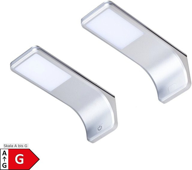 2er Set LED Unterbauleuchten in Silber-Grau für Küchen und Arbeitsbereiche mit Touch-Schalter - Bild 1