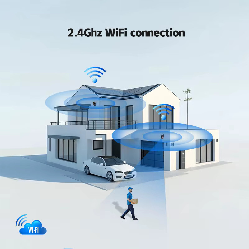 SZSINOCAM 2er-Set WLAN PTZ Außenkamera mit integriertem Akku und Solarpanel, kabellose HD IP-Videoüberwachungskamera in Schwarz - Bild 2