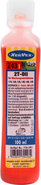 Xervex Mixöl Z43 für 2-Takt-Motoren, Rot, 100 ml - Bild 1