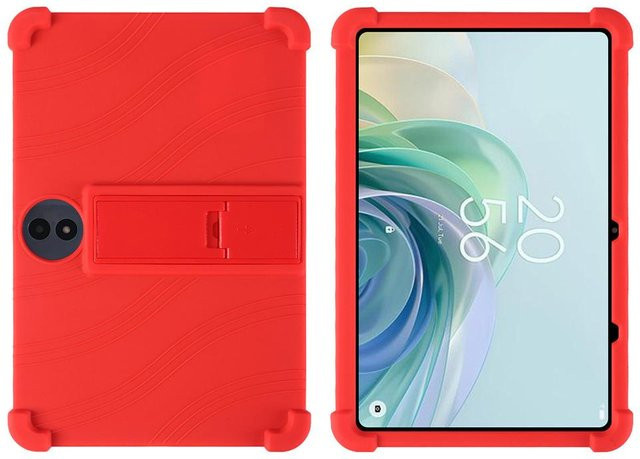 Stoßfeste Silikon-Schutzhülle mit Ständer für TCL TAB 11 Gen 2 und TCL TAB 11 FE in Rot - Bild 1