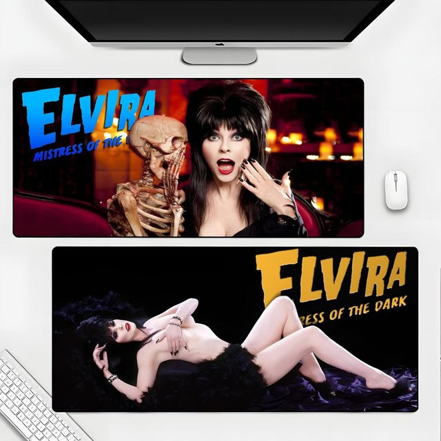 E-Elvira Mistress Of The Dark XXL-Mauspad in Schwarz für Gamer und Notebook-Nutzer - Bild 1