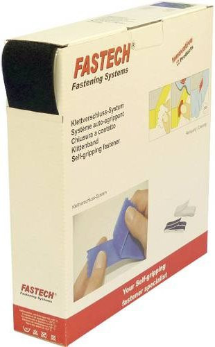 FASTECH Klettband zum Aufkleben mit Hotmelt Flauschteil, Schwarz, Breite: 50 mm, Länge: 25 m - Bild 1