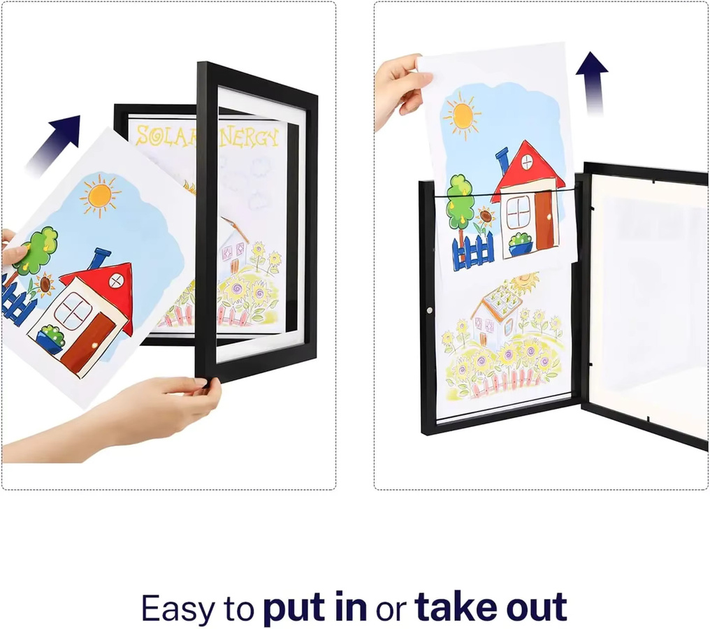 VCC Kinder Kunstrahmen A3 mit magnetischer Vorderseite in Braun für Poster, Zeichnungen und Bilder - Bild 3