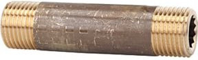 Riegler Rohrdoppelnippel aus Messing in Gold, G 1/2, Länge: 40 mm - Bild 1
