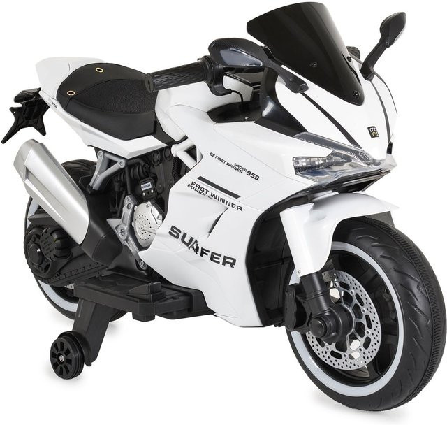 Moni Surfer Elektromotorrad mit Stützrädern und Bluetooth weiß ab 3 Jahren - Bild 1