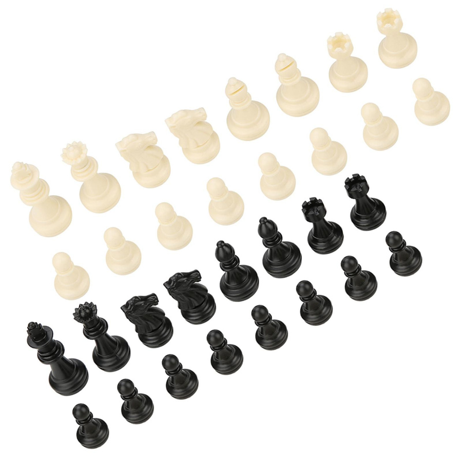 TOMTOP JMS International 32 Standard Schachfiguren Ersatz Turnier Schwarz & Weiß - Bild 2