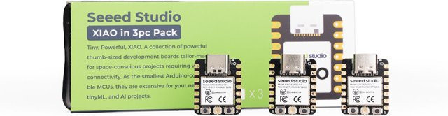 3er Set Seeed Studio XIAO ESP32 C3 Entwicklungsboards mit WiFi und Bluetooth in Schwarz - Bild 1
