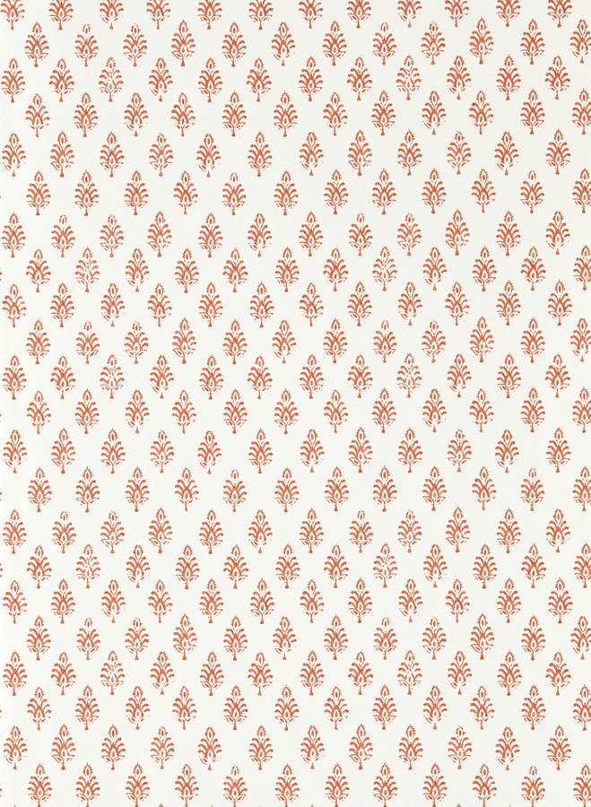 Clarke & Clarke Tapete Nandana Spice in Rot und Orange mit floralem und botanischem Muster als Vlies-Tapete - Bild 1
