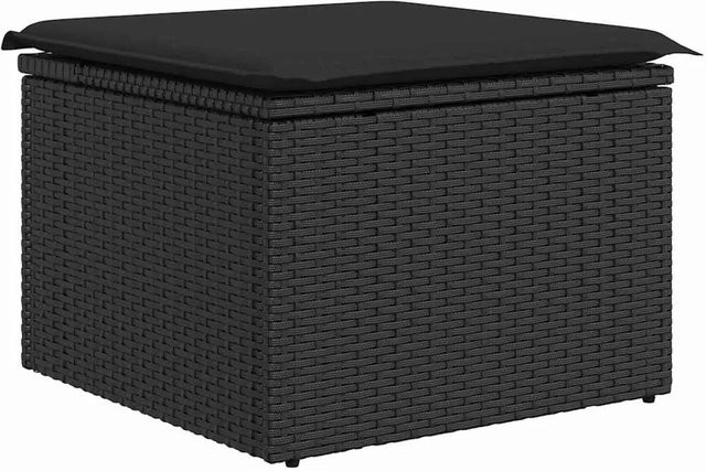 vidaXL Garten-Sofa-Set aus Poly Rattan in Schwarz, 8-teiliges Set mit Kissen und Tisch, modern und wetterbeständig - Bild 1
