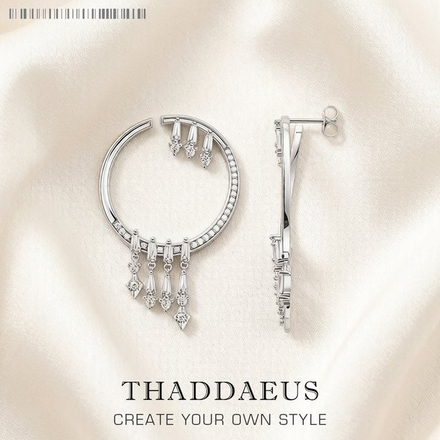 Thaddaeus Creolen, 925 Sterlingsilber, Damen - Bild 1