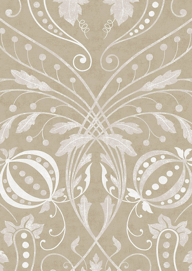 Lewis & Wood Tapete Chateau in Gold und Beige mit floralem Botanical-Design - Bild 1