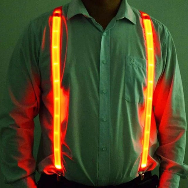 Wucifang Jewelry LED Fliege Hosenträger, Unisex, yellow - Bild 1