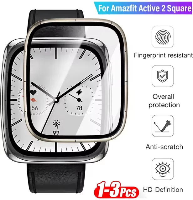 Huami 3D-Displayschutzfolie für Amazfit Active 2 Smartwatch, transparente weiche Schutzfolie mit gebogenem Rand für vollständige Abdeckung - Bild 1