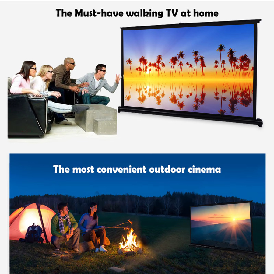 Dodocool Projektorleinwand 50 Zoll, tragbare HD-Projektionsleinwand für Heimkino und Büro, faltbar und zur Wandmontage geeignet, Format 4:3/16:9 - Bild 3