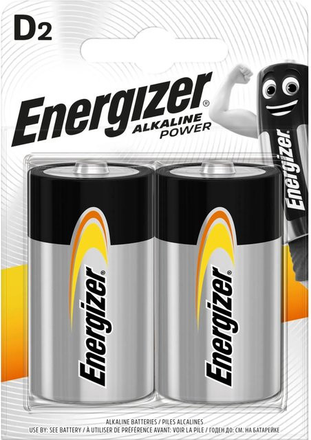 Energizer Alkaline Power D Mono Batterien, 2 Stück, Silber - Bild 1