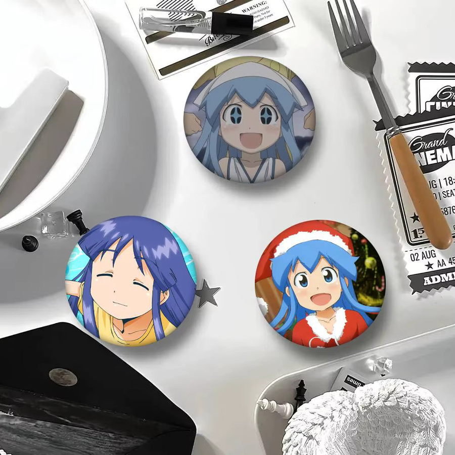 Brosche Ika Musume Anime Tintenfisch-Mädchen, Runde Cosplay-Pins - Bild 3