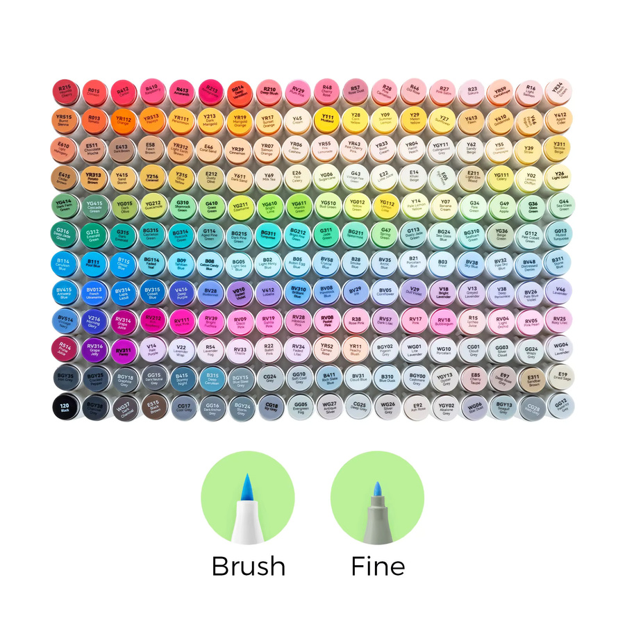 Ohuhu Honolulu Alkohol-Kunstmarker Set mit 216 Farben, nachfüllbare Doppelspitzen Marker für Manga, Skizzieren und Zeichnen, Multicolor - Bild 4