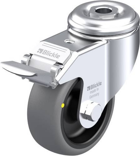 Blickle Lenkrolle LKRA-TPA 80G-FI-ELS mit Feststeller, Rad-Durchmesser: 80 mm, Tragfähigkeit: 65 kg, Farbe: Grau/Schwarz/Silber - Bild 1