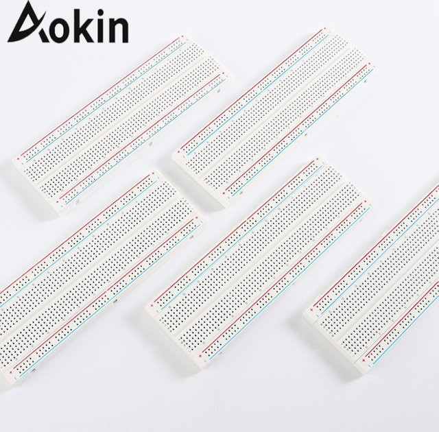 AOKIN MB-102 Breadboard ohne Löten für universelle Tests und Entwicklung, Weiß - Bild 1