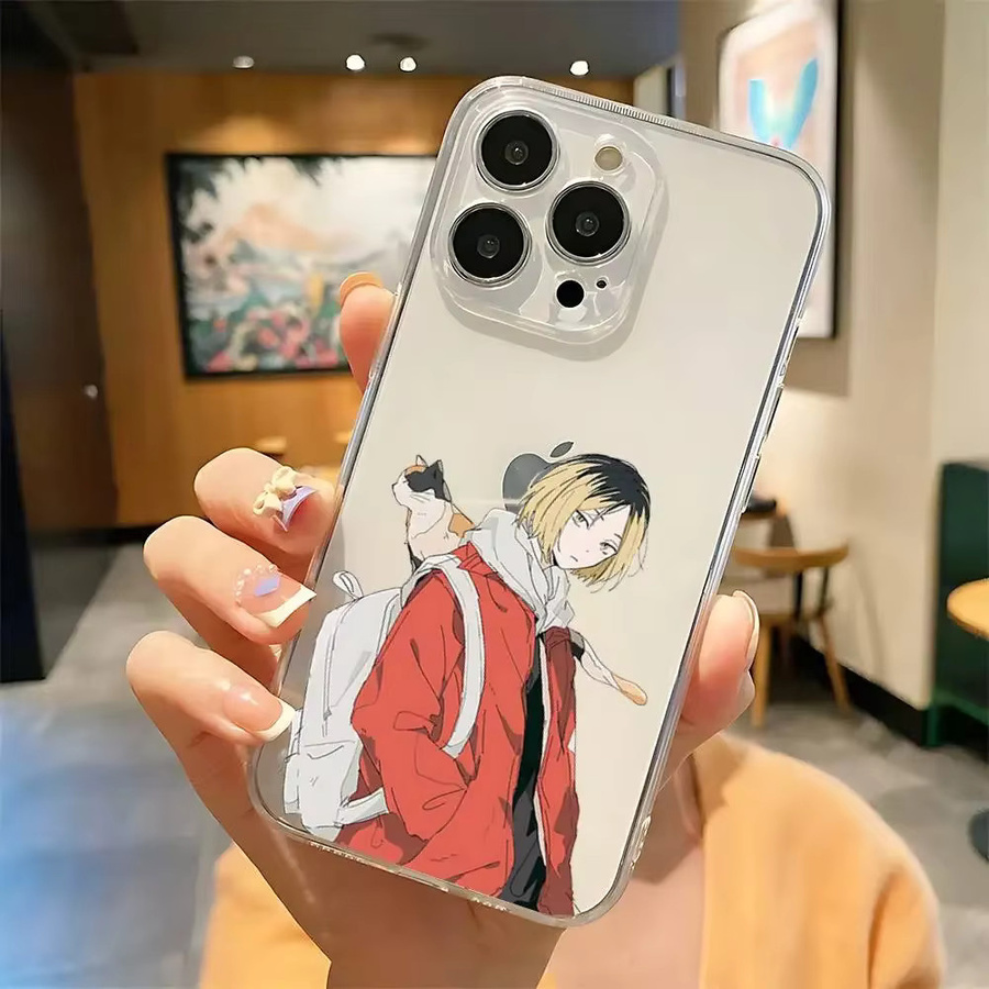 Transparente Handyhülle mit Anime Kenma Kozume Motiv für iPhone 17 16 15 14 13 12 11 Pro Max Plus X XR XS Max Air kompatibel - Bild 5