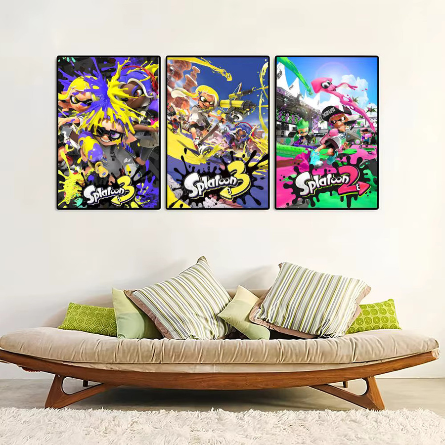 G-Game Splatoon 3 Leinwandposter im Vintage-Stil, mehrfarbig, Wandkunst für Wohnzimmer und Schlafzimmer - Bild 3