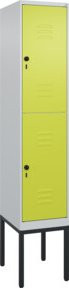 C+P Doppelstock-Spind Classic PLUS mit 1 Abteil und Sicherheits-Drehriegel in Viridingrün, H x B x T: 212 x 40 x 50 cm - Bild 1