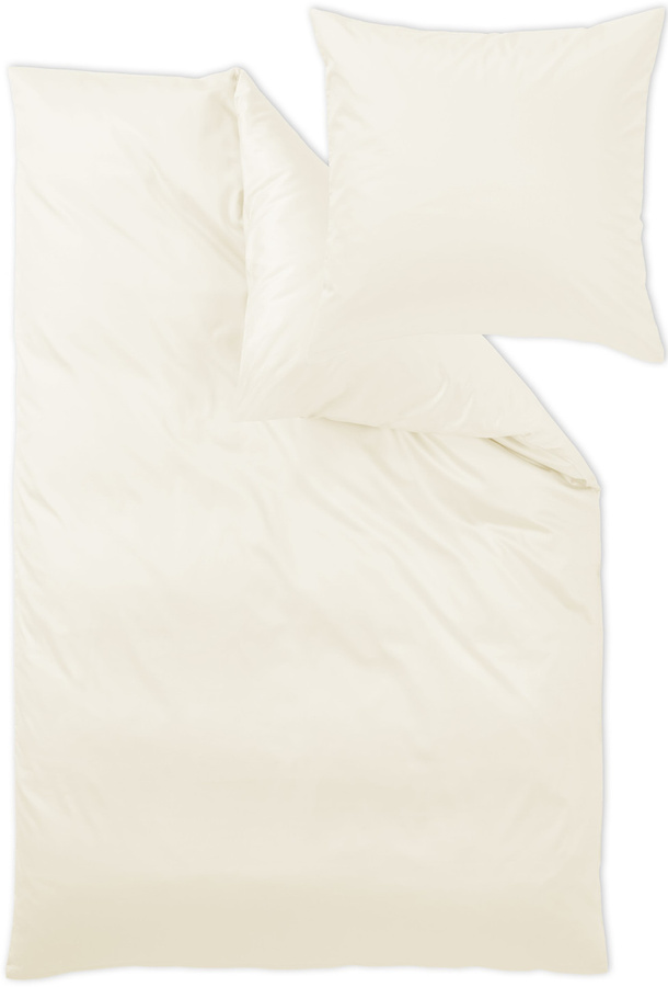 Curt Bauer Mako-Satin Bettwäsche Set aus Baumwolle in Beige und Weiß, B/H: 135 x 200 cm mit Kissen 40 x 80 cm - Bild 1