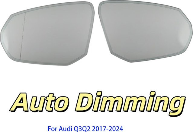 Beheiztes und automatisch abblendendes Rückspiegelglas für Audi Q3 und Q2 (2017-2024), OE-Teilenummern 81A857535F, 81A857535H, 81A857536G, 81A857536P - Bild 1