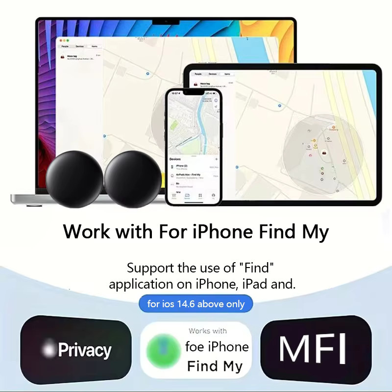 4er-Pack IOS GPS Smart Tag für Apple Find My Tracker mit magnetischem Saugnapf und Silikonhülle zur Verlustprävention für Skateboard und Auto - Bild 2