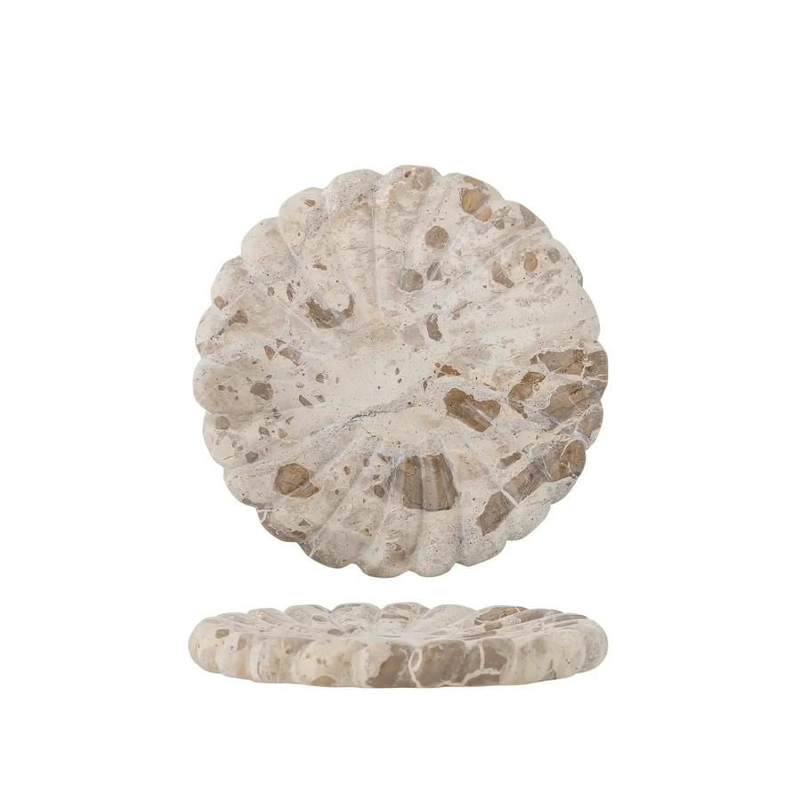 Bloomingville Marlie Tablett aus Marmor in Weiß, rund, Durchmesser: 22,5 cm, Höhe: 2,5 cm - Bild 1