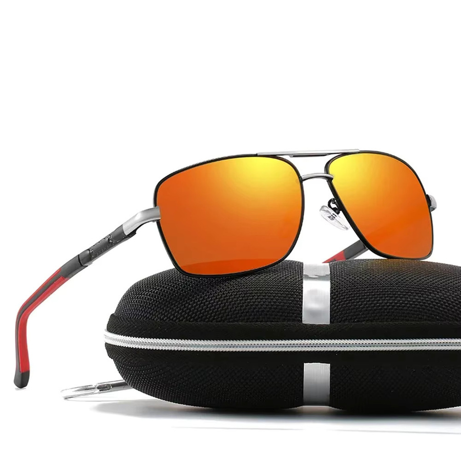Polarisierte Sonnenbrille, Unisex, Vollrand, rund, Metall - Bild 3