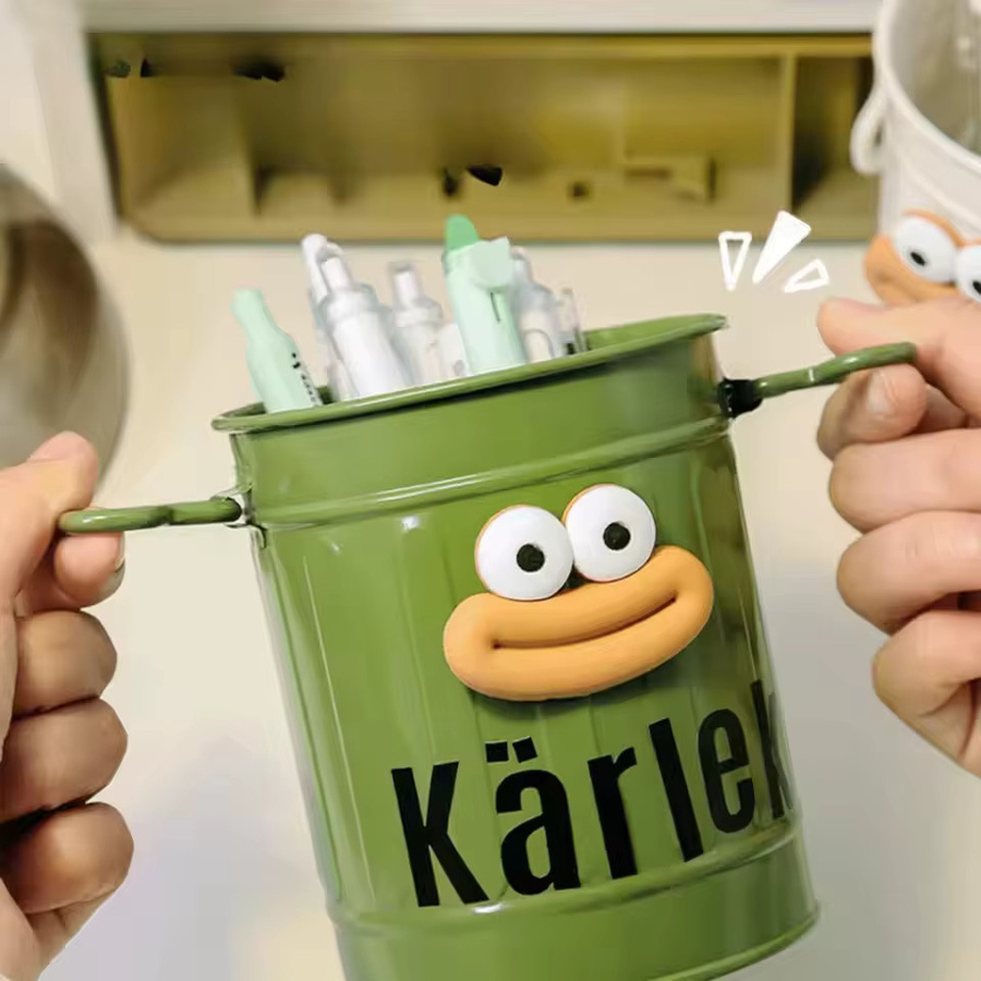 Cartoon Stifthalter aus Metall in Rot für Büro und Schreibtisch - Bild 3