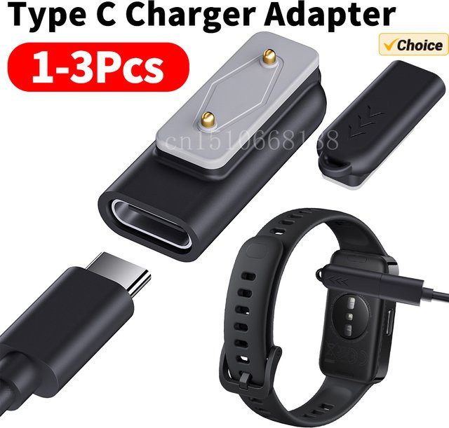 ALLOYSEED USB-Typ-C Smartwatch-Ladegerät für Huawei Watch Fit 3/2/New/SE/Mini und Honor ES Smartband, Schwarz - Bild 1