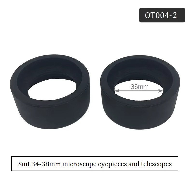 HUILEY Augenmuscheln aus Gummi in Schwarz, 2 Stück, Innendurchmesser 36 mm für Okularlinsen von 34–37 mm für Mikroskope oder Teleskope - Bild 2