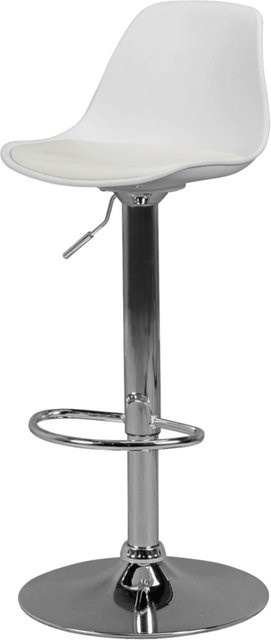 Amstyle Barhocker aus Kunstleder und Metall in Weiß, B/H/T: 40 x 104 x 40 cm - Bild 1