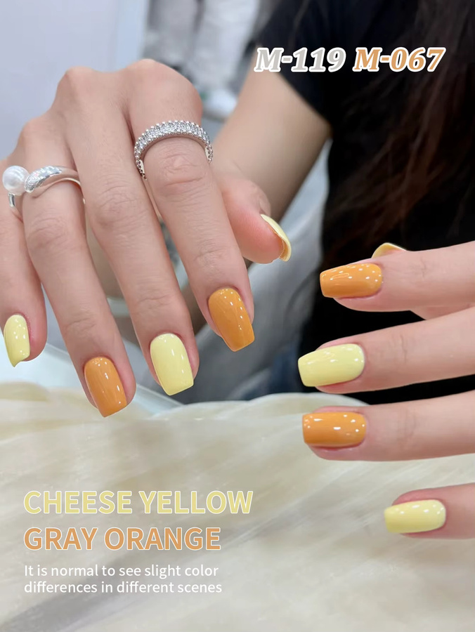 XEIJAYI Nagelgel-Set, Käsegelb und Grau-Orange, 2 x 15 ml, glänzend - Bild 2