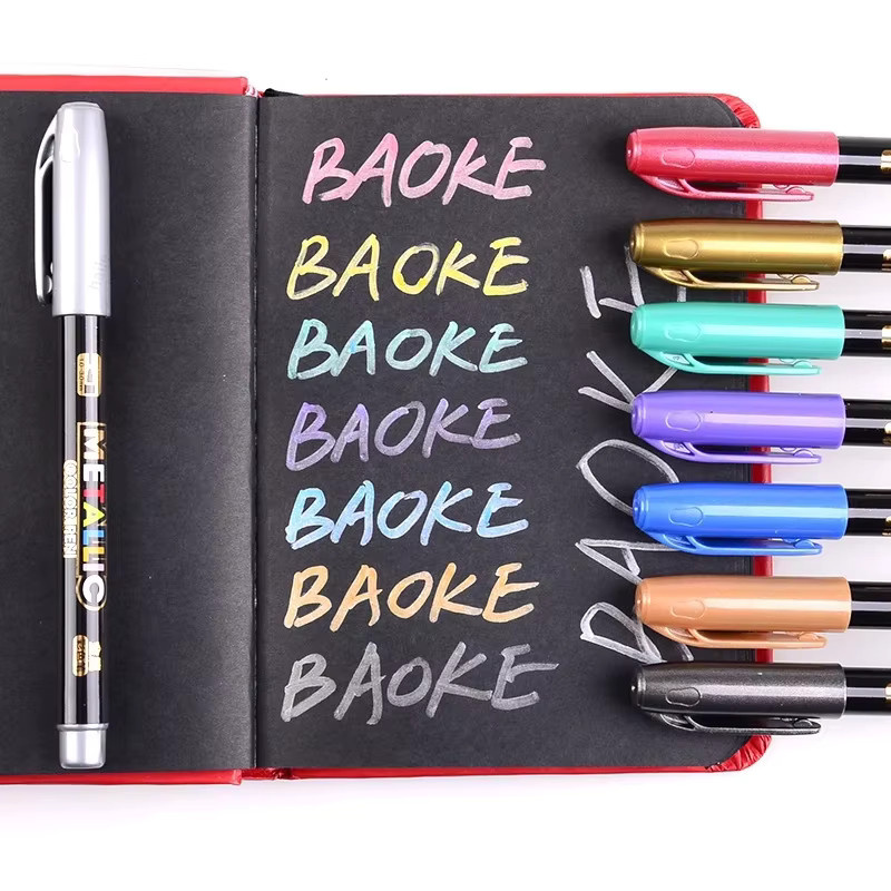 8 Metallic Marker Stifte in Multicolour für Keramik und Stoff mit feiner Spitze und permanenter Tinte - Bild 2