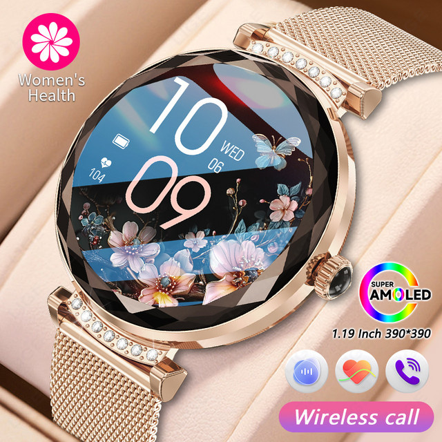LIGE Damen Luxus Smartwatch mit Bluetooth-Anruf, SpO2- und Schlaf-Gesundheitsüberwachung, IP68 wasserdicht, Sport-Tracker in Silber oder Gold - Bild 1
