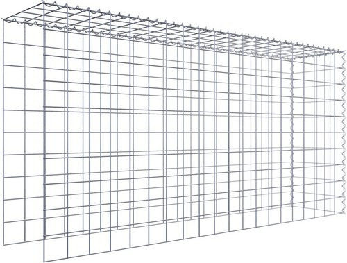 Gabiona Anbaukorb Typ 4 aus Stahl in Silbergrau, B/T/H: 100 x 40 x 200 cm - Bild 1