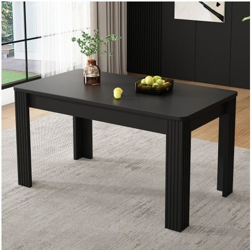 MUVOE Esstisch in modernem Design, rechteckiger Vierfußtisch in Schwarz Matt - Bild 1