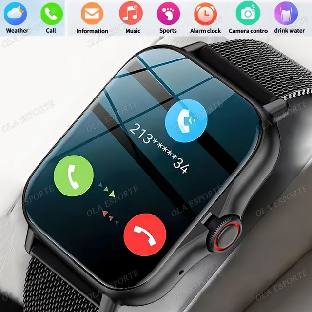 Ola Esporte Smartwatch mit 1,83 Zoll Display in Gold mit Bluetooth Anruffunktion und Gesundheitsmonitor für Herzfrequenz und Blutsauerstoff - Bild 1