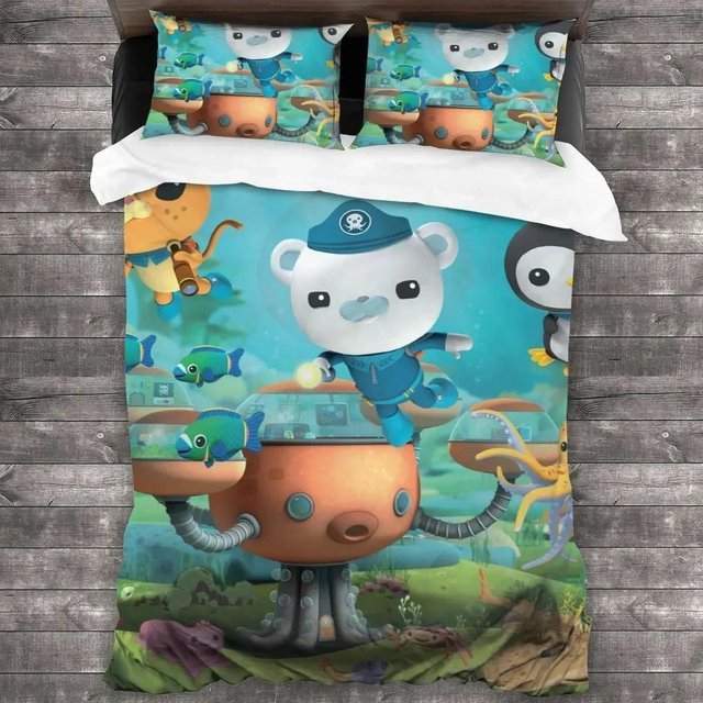 Cartoon Octonauts Bettwäsche-Set aus Mikrofaser mit Bettbezug und Kissenbezug, Mehrfarbig, für Kinder und Erwachsene - Bild 1
