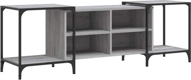 vidaXL TV-Schrank im Industrial Design aus Holz und Metall, Grau, B/T/H: 153 x 37 x 50 cm - Bild 1