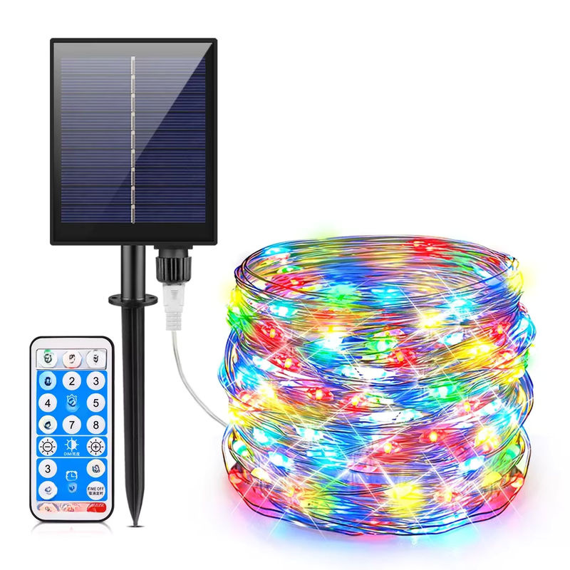 CHNAITEKE Solar LED Lichterkette aus Kupferdraht, wasserdichte Outdoor Lichterkette in Mehrfarbig, ideal für Garten, Hochzeit und Dekoration - Bild 6