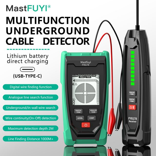 MASTFUYI Professioneller Leitungs- und Wanddrahtdetektor sowie Kabeltracker und Metallrohr-Ortungsgerät - Bild 1